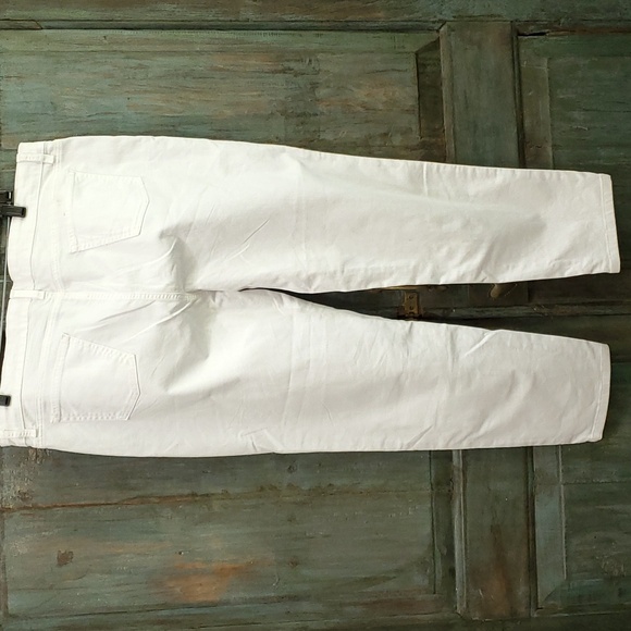 Eileen Fisher Women's Organic Cotton Stretch Denim Pant (Petite) in White - Picture 3 of 10
